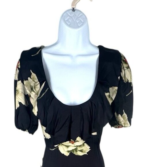 The Great Floral Medley Dress L 100% Viscose Midi Dress Boho Prairie Romantic - Picture 6 of 12